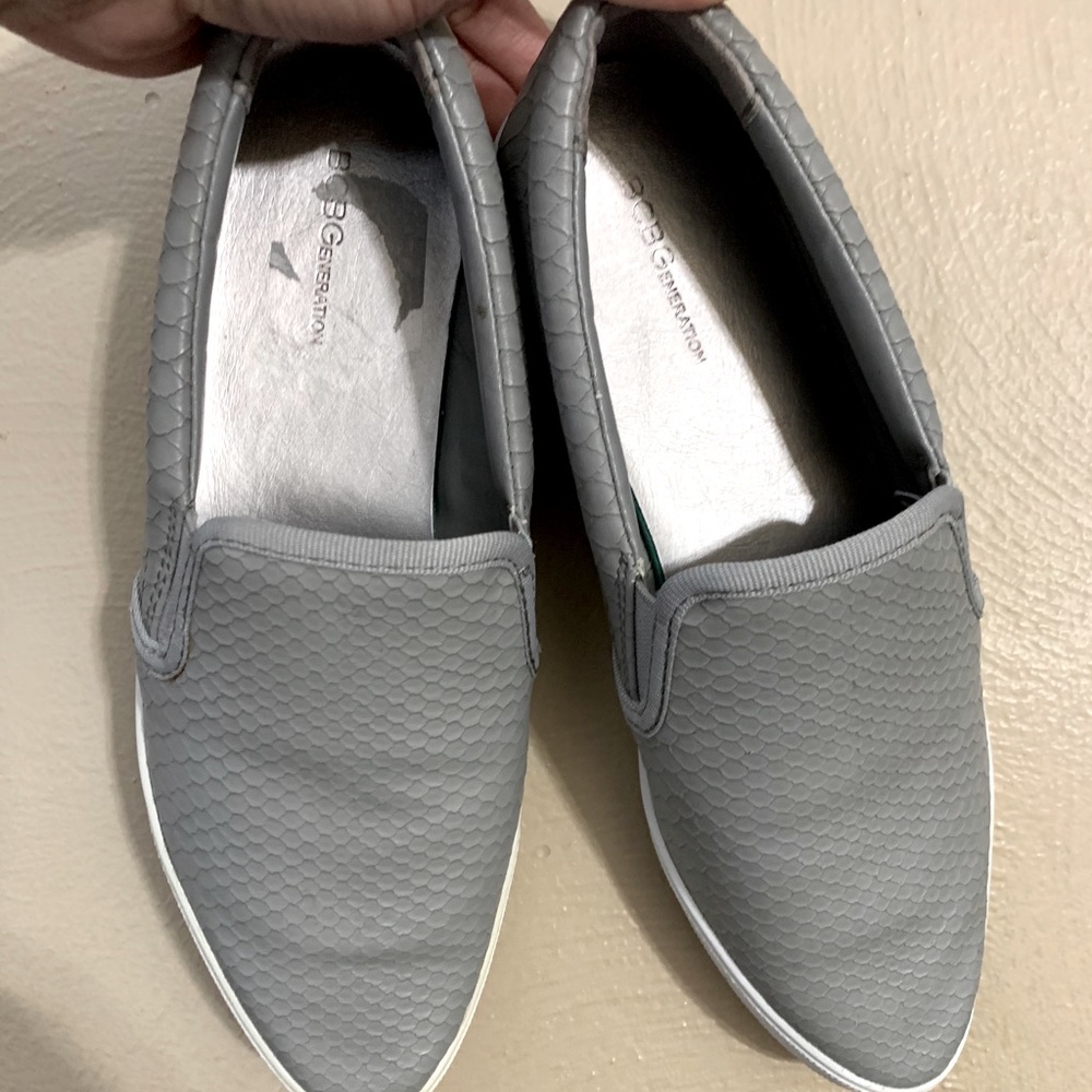 Gray BCBG Leather Flats